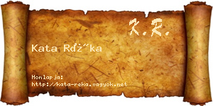 Kata Réka névjegykártya